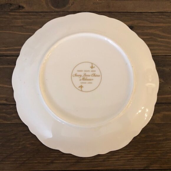 Mikasa Ivory Bone China Tender Violets Salad Plates Set of 2 - 7.5" - Picture 4 of 6